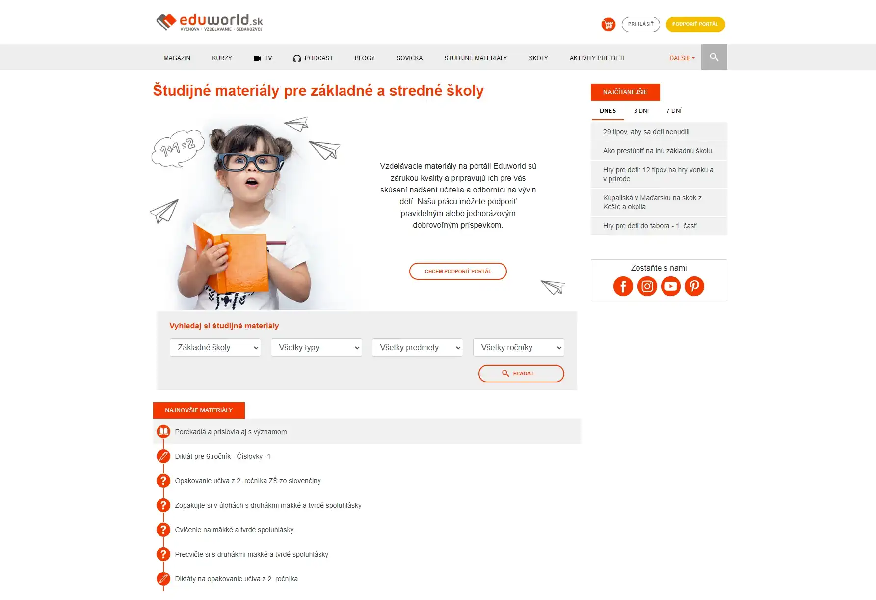 Eduworld web - študijné materiály